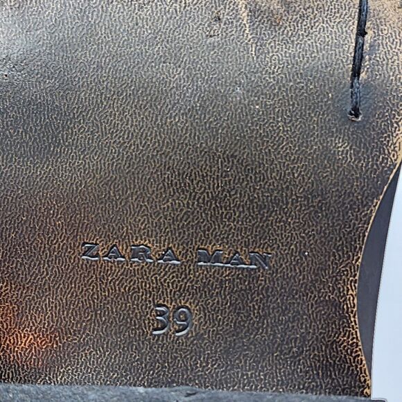 Zara Man Tan Leather Ankle Boots Men\'s Size 39 EU main image 2